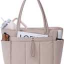 Wandering Nature Puffer Tote Bag with Cup Holder & Laptop Compartment & Trolley Sleeve for Travel, Work, Nurse, Women