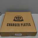 Pink Round Charger Plates,13 Inch Metallic Chargers for Dinner Plates, Gold Bead Rim Plastic Chargers For Dining, Wedding, Party, Shower. 6 Pack Decorative Holiday Tabletop Decor