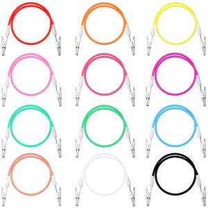 Patelai 12 Pcs Silicone Dental Bib Clips Colorful Napkin Clips Bib Holder Dentist Napkin Chain Neck Chain with Lanyard for Elderly Adult Patient Towels Restaurant Cloth Travel(Bright Color Series)