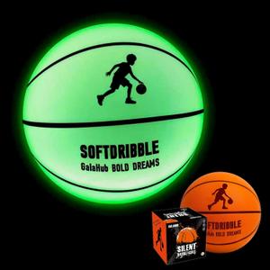 Silent Basketball Size 5 Glow in The Dark Foam Basketball for Kids Indoor Outdoor Quiet Training Ball Soft Safe Noiseless Ball with Gift Box Packaging