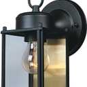 DESIGNERS FOUNTAIN Preston Outdoor Light Fixture, 8 Inch Exterior Wall Lantern Sconce for Front Door, Patio and Porch, Black, 1161-BK
