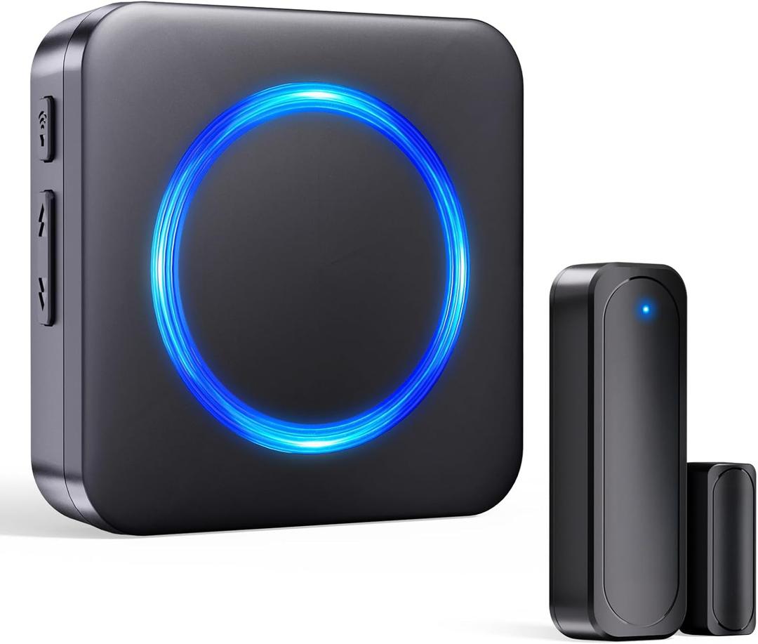 Door Chime, Satisure Wireless Door Sensor Chime When Door Opens, Door Alarms for Kids Safety/Business/Home/Hearing Impaired with 700Ft Range 58 Chimes 5 Volume Levels (Black)