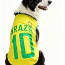 World Cup Shirt for Dogs, Sports Summer Dog Soccer Jersey, T-Shirts for Cats Yellow 5X-Large