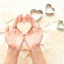 4 x Fumwase 6 Pieces Heart Cookie Cutter Set 3 Inch 2 Inch Heart Shaped Cake Cutter Stainless Steel DIY Biscuit Molds for Baking