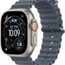 Apple Watch Ultra 3 [GPS + Cellular 49mm] Running & Multisport Smartwatch w/Rugged Titanium Case w/Anchor Blue Ocean Band. Satellite Communications, Advanced Health & Fitness Tracking (One Size)