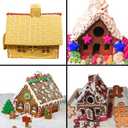 Gingerbread House Cookie Cutter Set - 3D Christmas Cookie Cutters - 10Pcs Gingerbread House Kit for Christmas, Halloween, Holiday, Winter (Gift Package)
