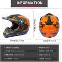 ATV Helmet,Womens ATV Helmet, 4 Wheeler Helmets for Adults,Motocross Helmet Women, Street Riding Dirt Bike Helmets, utv Helmets for Adults DOT Approved(Orange, Large)