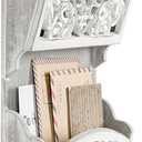 Mail Organizer with Key Holder,2-Slot Mail Holder with 4 Key Hooks for Wall Decorative, Wooden Hanging Organizer for File Letter in Shelf Home Farmhouse Decor for Entryway Office