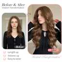 Hair Toppers for Women Thinning Hairs 24 Inch Long Layered Topper Curly Synthetic Wiglets Pieces Lace Hand-Tied Hairline Synthetic Heat Resistant Clip on Hair Topper for Women Copper Brown