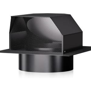 Hon&Guan 6 Inch Roof Vent Cap，Upgraded Airflow Roof Vents for Houses Watertight Galvanized Steel Roof Exhaust Vent for Ventilation System-with Damper