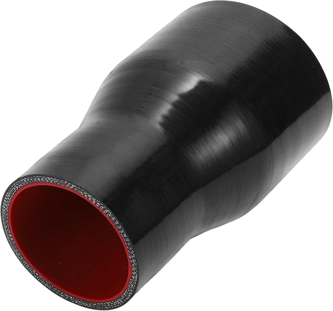 ACROPIX ID 2.5 to 3.5 Inch Silicone Reducer Straight Coupler Hose 152mm 6" Length 5mm Thickness Universal 4-Ply Reinforced Intercooler Intake Piping Tube Black 63mm-89mm