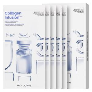 Bio-Collagen Real Deep Facial Mask Overnight Korea Hydrating Collagen Face Masks Pore Minimizing, Elasticity Improvement Hydrogel Sheet Mask for All Skin Type Skincare 5 Pack