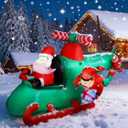 8.5FT Christmas Inflatables Santa Claus Helicopter Decoration - Blow Up Weatherproof IP44, Built-in LED Lights, Indoor/Outdoor Yard & Garden Lawn Decor with Elf & Gift Box (Winter Holiday Xmas)