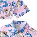Hawaii Polo Shirt Breathable Cool Beach Style Pet Owners Pink T-Shirt Dog Matching Apparel Shirts,Medium Coconut Palm