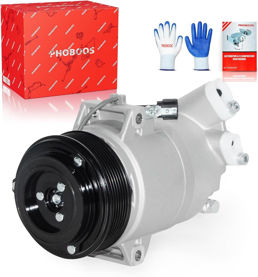 PHOBOOS A/C Compressor with Clutch Compatible with Nissan Pathfinder 2005-2012 V6 4.0L, NV1500 NV2500/NV3500 2012-2021 V6 4.0L, Fast Cooling, Low Noise, Easy Installation, Ref. CO-10865JC