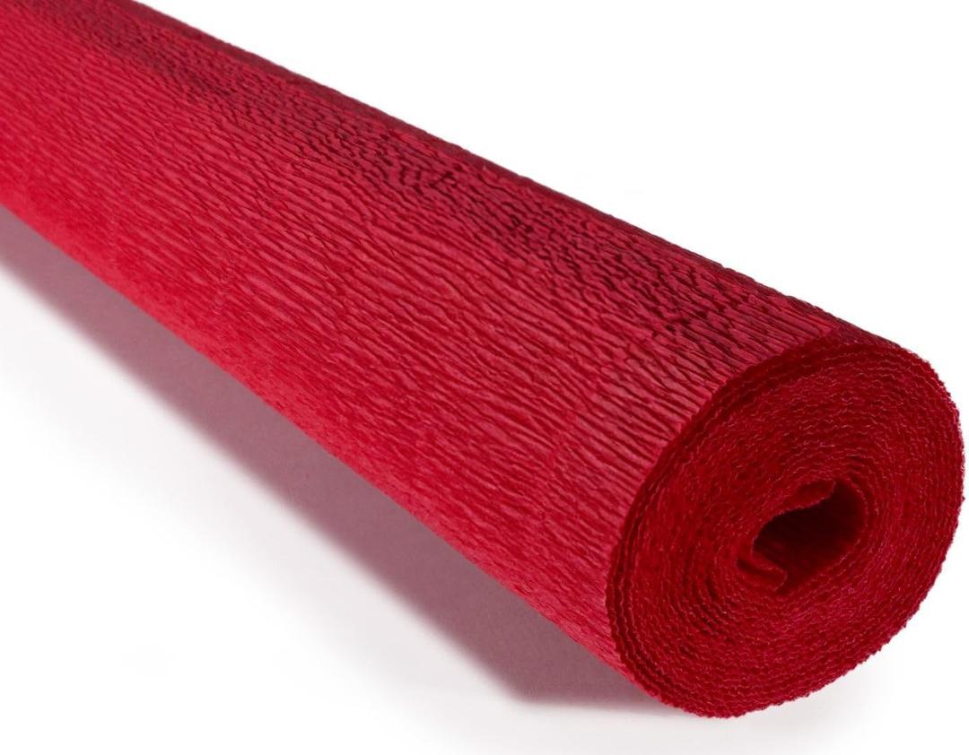 Cartotecnica Rossi 180g 19.6 Inch 8.2ft Long Wide Italian Crepe Paper for Wedding Ceremony Various Large Festivals Decoration(Scarlet Red, 589）