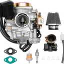 GY6 50cc Carburetor PD18J Carb 18mm Compatible With 4 Stroke 49cc 50cc 80cc 139QMB 139QMA Moped Engine for Taotao Kymco Scooter with Fuel Filter Spark Plug Intake Manifold