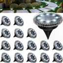 PATIOWIN 16 Pack Small Solar Ground Lights, Pathway Lights Waterproof, Outdoor Solar Light for Garden, Driveway, Walkway, Backyard (Cool White)