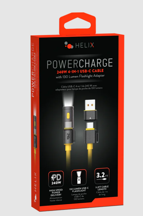 HELIX 240W USB-C FLASHLIGHT CABLE