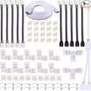 4 Pin LED Strip Connector Kit for 5050 RGB(NOT RGBIC) 10mm LED Light Strip,Include 8 Types of Solderless Accessories,Provide Most of Parts for DIY Lighting Project