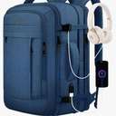 Large Travel Laptop Backpack for Men, 50L Carry On Backpack, Expandable Laptop Bag Water Resistant Overnight Weekender Gym Daypack Traveling Backpack, Traveler Gifts, Blue