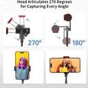 ATUMTEK Selfie Stick Tripod, 3-in-1 Extendable Aluminum Phone Tripod with Detachable Bluetooth Remote, Compatible with iPhone 17/16/15/14/13/12/11/11 Pro/XS Max/XR and Samsung Smartphones, Red