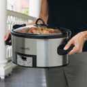 Crock-Pot 6 Quart Cook & Carry Programmable Slow Cooker with Digital Timer Stainless Steel (CPSCVC60LL-S) pack of 1
