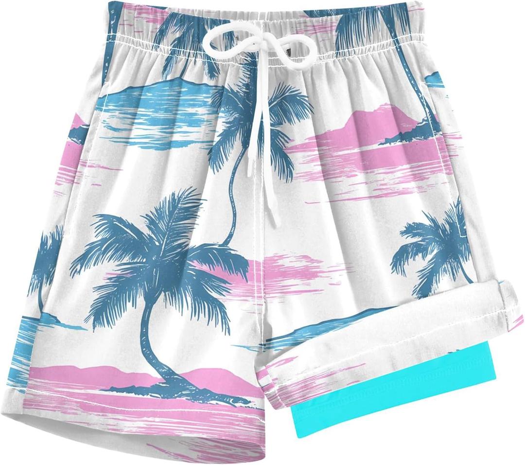 Boys Swim Trunks Compression Liner Kids Bathing Suit Quick Dry Swim Shorts 4-13 Years