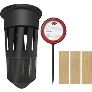 Pestoptek 6 Pack Termite Monitoring Bait Stations, Compatible with Trelona Termite Bait, Included Wood Blocks for Garden, Farms, Detects Termite Activity (NO TERMITICIDE Included)