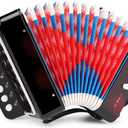 Kids Accordion, 10 Keys Control Mini Accordion Toy Gifts Easy to Play for kids Children Beginners Lightweight Musical Instrument Developmet Fit for 3 years and over(black)