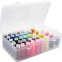 42 Slot Sewing Thread Box with 58 Types of Sewing Threads, Portable Transparent Storage Box Bobbin Needle Spool Organizer for Embroidery and Quilting, 9.25 x 5.3 x 2.5 Inch