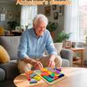 Dementia Activities for Seniors Wooden Tiles Gifts Geometric Cognitive Products & Training Easy Memory for Alzheimer's Elderly Cognitive Craft Gifts