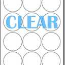 Crystal Clear Labels for Laser Printers - 2.5" Round - 12 per Sheet - 10 Sheets / 120 Circular Labels