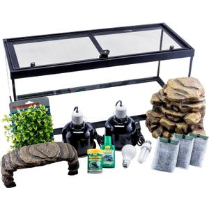 Tetra Aquatic Turtle Deluxe Kit 20 Gallons, aquarium With Filter And Heating Lamps, 30 IN (NV33230)