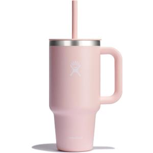 Hydro Flask Travel Tumbler with Handle, Lid and Straw - Insulated Stainless Steel in 32 Oz Trillium