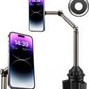 JSAUX Magnetic Cup Phone Holder for Car Truck with Long Arm, Cup Holder Phone Mount with MagMount N52 Magnet Cellphone Cradle Compatible with iPhone 16 Pro Max/15/14/13, Samsung Galaxy, Google Pixel