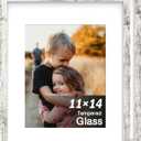 An&He 11x14 Picture Frame Set of 2, White Wood Grain Photo Frame for Wall Mounting or Tabletop Display