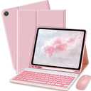 Keyboard Case for Samsung Galaxy Tab A11+ Plus 2025 / A9+ Plus 2023 11 inch - 7 Colors Backlit Keyboard Cover and Mouse (Pink)