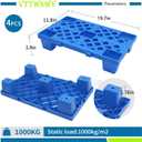 Plastic Pallets,4 Pack Lightweight Pallet,Nestable Moisture-Proof Floor Pallets,Spliceable Outdoor Breathable Grid Platform for Garage WarehousPacke Supermarket Basement Storage,19.7x11.8x3.9in