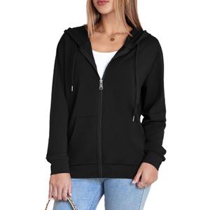 Witsmile Womens Zip Up Hoodies Long Sleeve Hooded Sweatshirts Y2K Fall Fashion Clothes Casual Trendy Jacket, Large