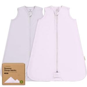 2-Pack Baby Sleep Sacks, Zipper Wearable Blanket - 0.5TOG Organic Cotton, Lightweight, Soft Cozy Infant Sleeping Sack 3-6 months, Easy to Wear Small Newborn Transition Swaddles Sleepsacks (Lilac) S