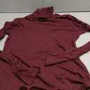 Women's Long Sleeve Casual Lightweight Turtleneck Top Slim Fit Thermal Active Layer Shirts (Burgundy) Small