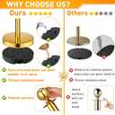 8 Pack Upgraded Stainless Steel Stanchions and Velvet Ropes 5FT Extended Red Carpet Ropes Poles Crowd Control Safety Barriers Set with Stable Base for Theaters Parties Wedding Exhibition (Gold)