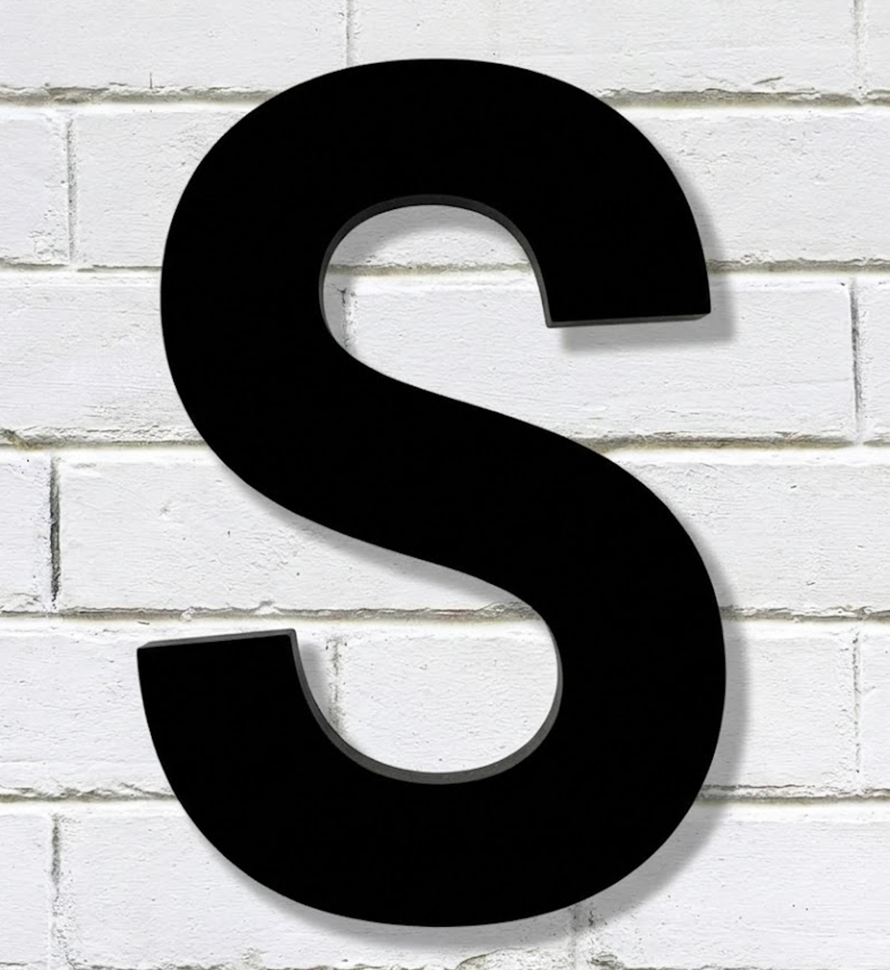 8 Inch Large House Numbers, Black Modern Home Address Signage for Outside, Wide Style & Never Rust, Letter S