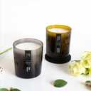 RAKLE Candles for Home Scented  Vanilla Amber Scented Candle 7.4 oz  Premium Soy Wax Blend Candle Jar with Lid for Home, Meditation, Aromatherapy  Delightful Long Lasting Scents