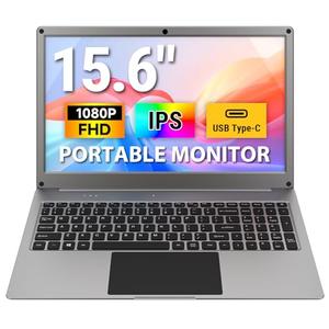 ELECROW 15.6 Inch Portable Monitor with Keyboard, Lapdock 1080P FHD IPS Display with Built-in Battery, USB C External Computer Monitors Compatible with Raspberry Pi, Phone, Mini PC, Mac, Game Console