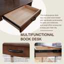 Solid Wood Desk with Drawers, Wooden Computer Desk for Home Office, Gaming Study Desk for Small Spaces, Writing Work Desk for Bedroom,Easy Assembly (Walnut Color 40 inch 1 Drawers), 47 x 21 x 30 inches