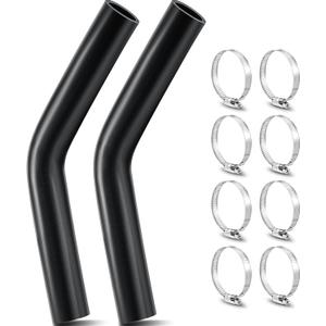 Frienda 2 Pcs Gasoline Fuel Filler Neck Hose with 8 Clamp Set 1 1/2 Inches Inside Diameter, 15 7/8 Inch Length Reinforced Gas Tank Fuel Filler Hose(45 Degree, 1 1/2 Inch)