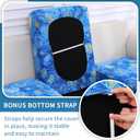 hyha Printed Couch Cushion Covers, Floral Sofa Covers Washable for 2 Cushion Couch, Stretch Pattern Outdoor Cushion Covers for Patio Furniture with Elastic Bottom(Medium, Starry Sky)