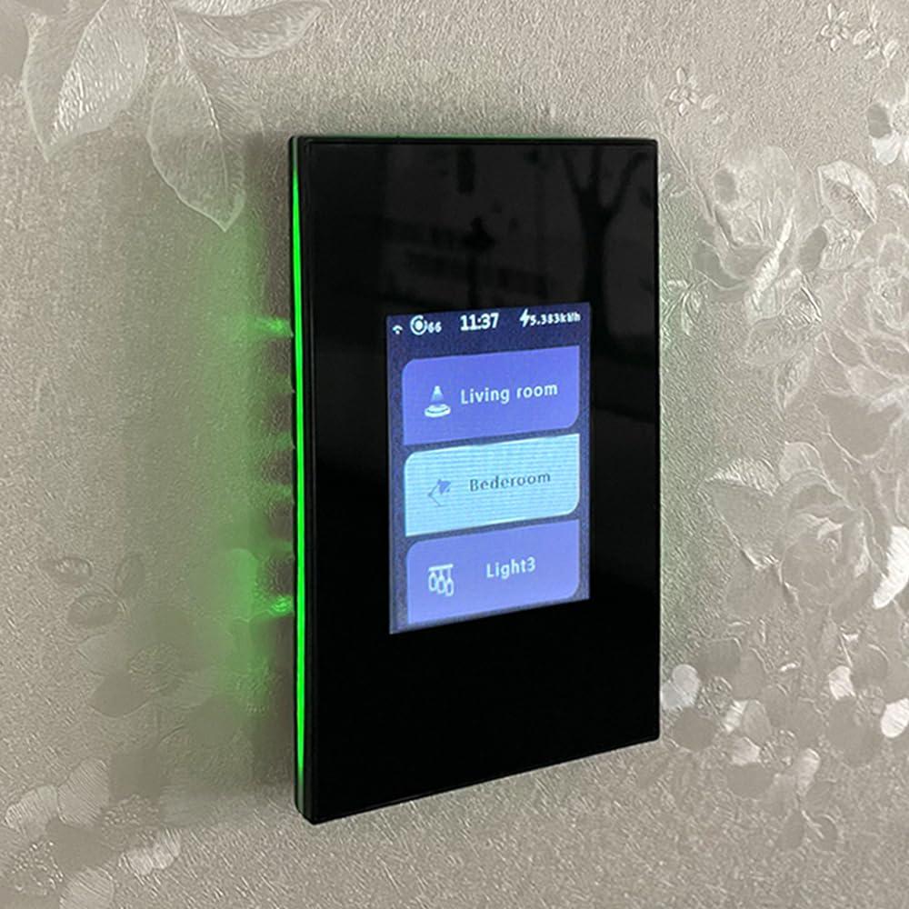 LANBON Smart Light Switch,1/2/3 Gang,3 Way for Whole House, LCD Magic Panel by WiFi Mesh Never be Offline, 2.4G Wi-Fi Smart Switch Compatible with Alexa&Google Home, Neutral Wire Required,L8-HS-Black
